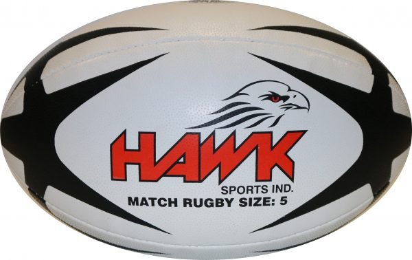 Match-Rugbyball Größe 5 Standard-Griff Rugbyball 100% handgenäht, Marke Hawk ® - Image 3