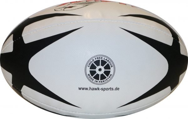 Match-Rugbyball Größe 5 Standard-Griff Rugbyball 100% handgenäht, Marke Hawk ® - Image 4