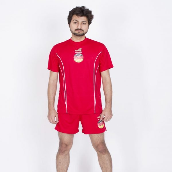 HAWK Men Sportswear Red Collection QuickDry Shirt with Short