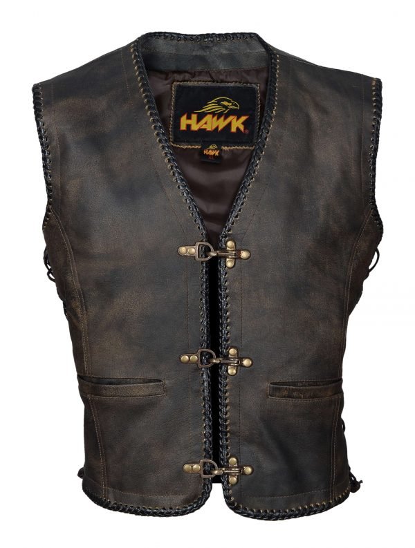 Men's Motorbike Classic Genuine Leather Vest With Polyester Lining - Image 4