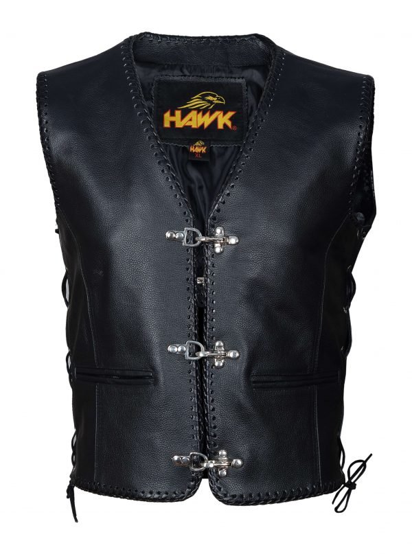 Men's Motorbike Classic Genuine Leather Vest With Polyester Lining - Image 2